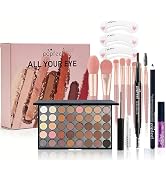 MooGlamor 40-Color Eyeshadow Palette Eye Makeup Set with Eyeliner Pencil, Glitter Liquid Eyeliner...