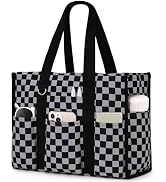 Becokan Large Tote Bag for Women Waterproof with 12 Pockets Top Zipper Closure Utility Teacher Nu...