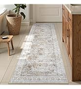 Uphome Bathroom Runner Rug, Distressed Tribal Farmhouse Light Khaki Bathroom Mat, Large Bathroom ...