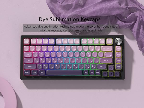 MOA Keycaps, PBT Keycaps, Japanese Keycaps 75 Percent, Gradient Purple Keycaps