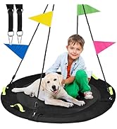 HeyZoo Tree Swing, Saucer Flying Swing 40 Inch for Kids, 900lbs Weight Capacity, with Adjustable ...
