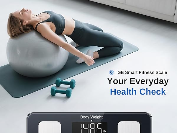 ge smart scale with BMI body fat on-scale display