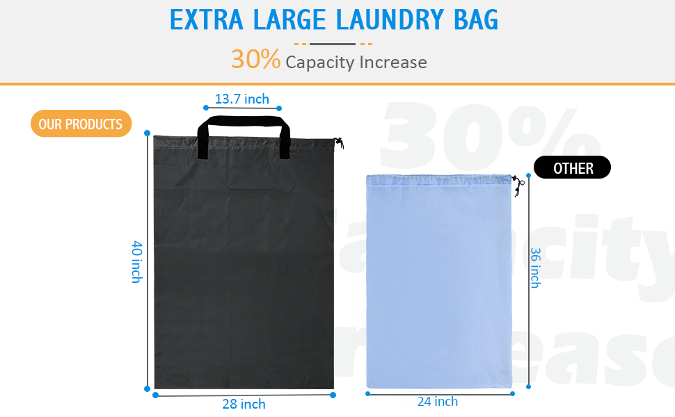 Extra Large Laundry Bag: 30% Capacity Increase