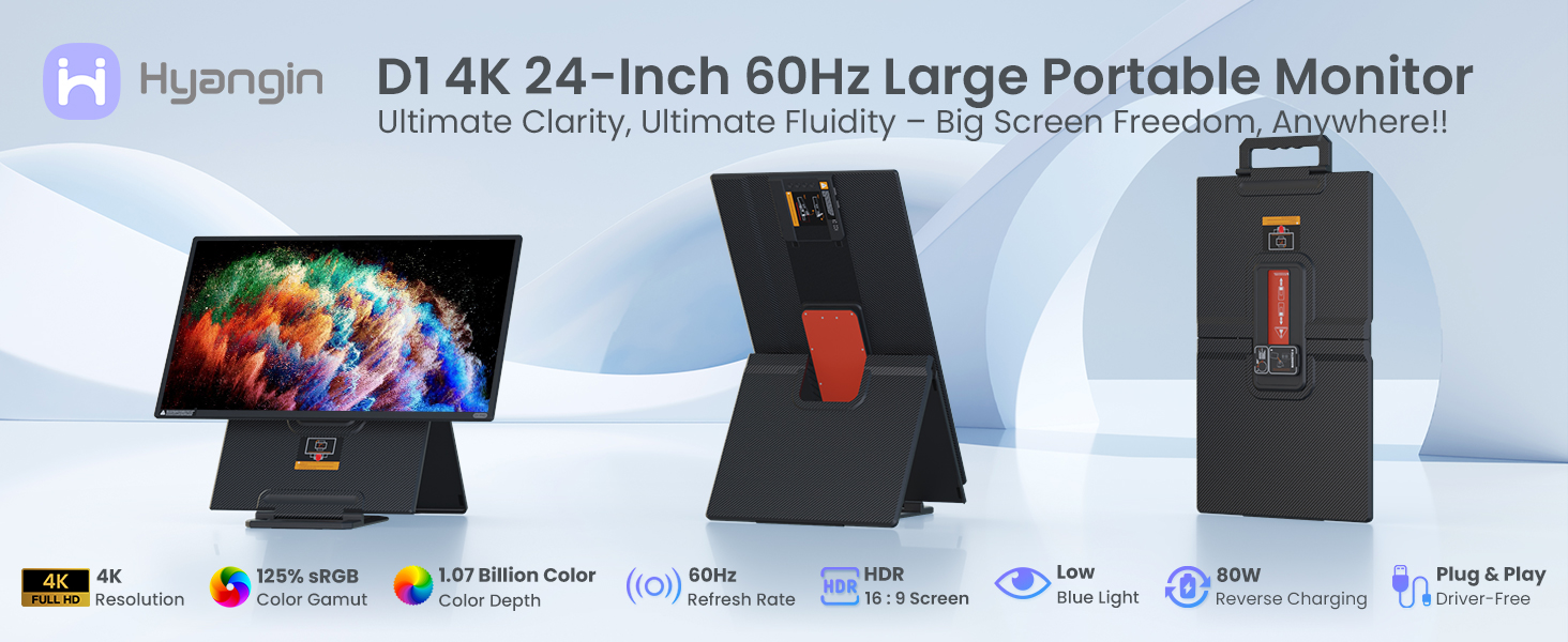 D1-4K 24-Inch 60Hz Large Portable Monitor
