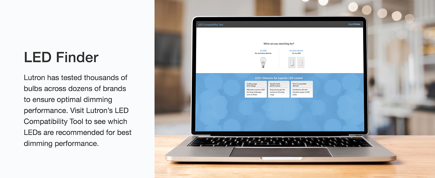 LED finder, Lutron.com/ledfinder, LED compatibility