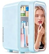Enventor Mini Skincare Fridge Small Refrigerator for Bedroom, Beauty Fridge for Makeup with Dimma...