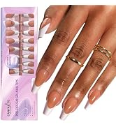 Canvalite French Tip Press on Nails Gel Nail Tips - 300Pcs Pre-Colored Quick and Easy Fake Nails ...