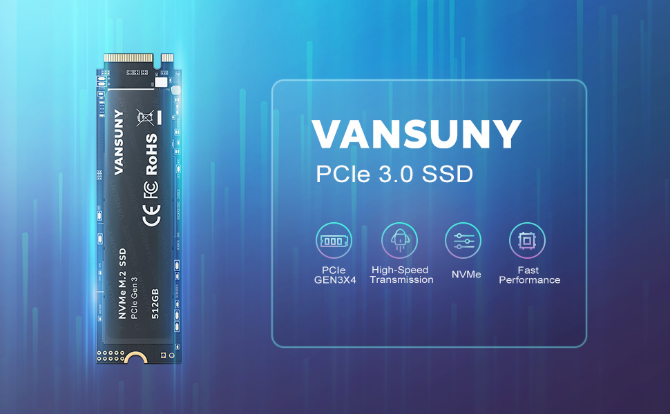 Vansuny 512GB NVMe M.2 Internal Solid State Hard Drive