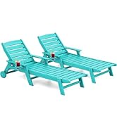 SERWALL Patio Chaise Lounge Chair Set of 2, 5 Positions Adjustable Outdoor Lounge Chair for Pool,...