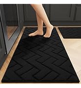 hicorfe Kitchen Runner Rug and Mats Sets,2 Pieces Super Absorbent Polypropylene Non-Slip Rug,Soft...