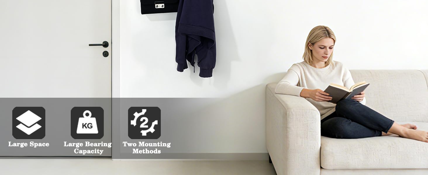 Alise Coat Hooks Wall Mount Hat and Coat Rack
