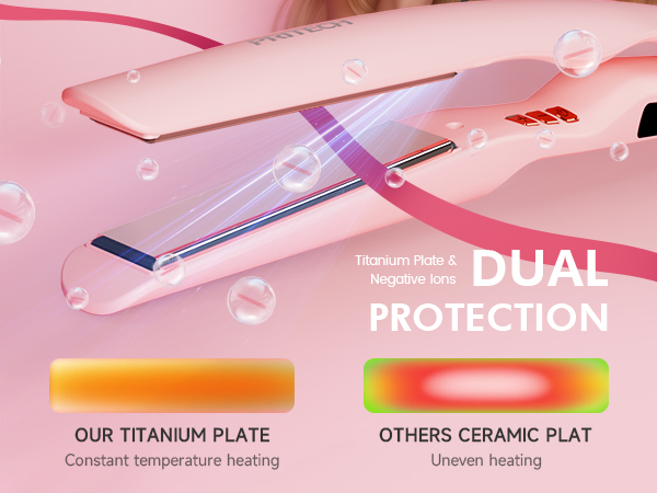 1-Pass Flat Iron Hair Straightener Ceramic Flat Iron