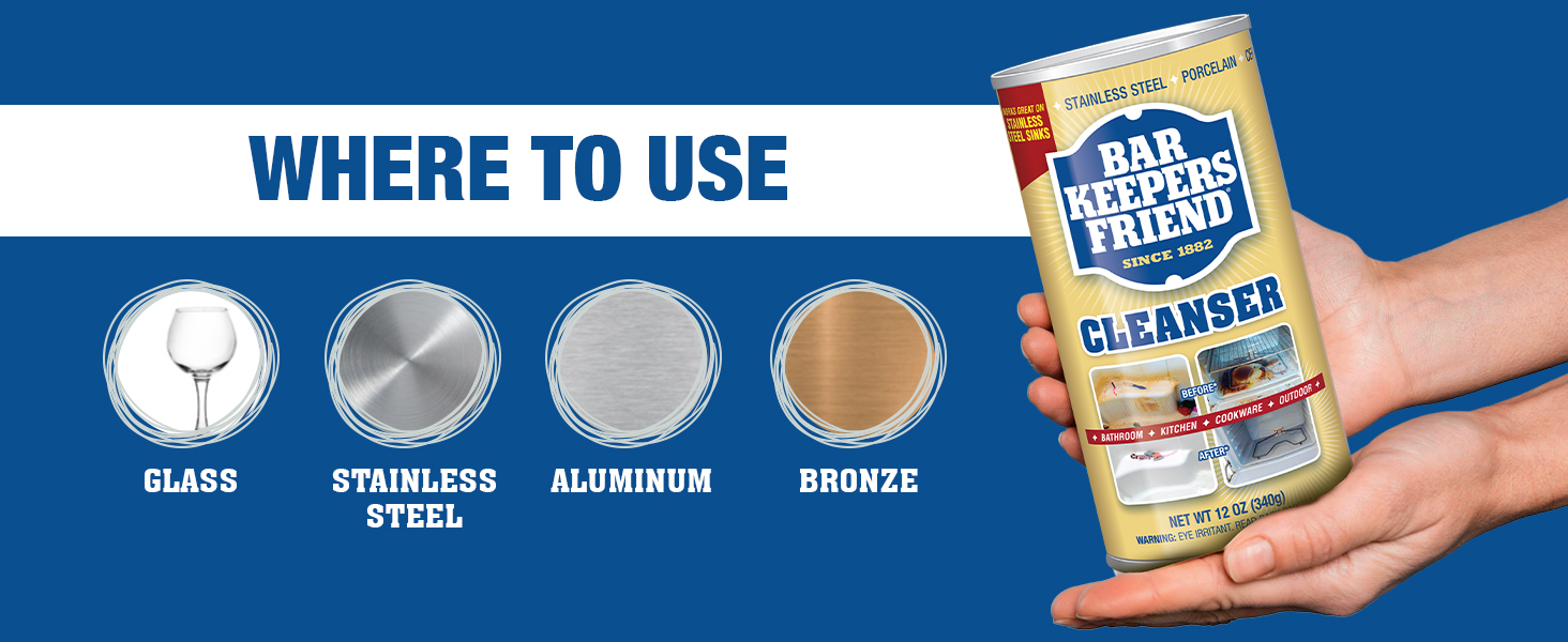 Use on glass stainless steel aluminum bronze
