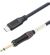 Devinal Upgrade Guitar to USB C Record Cable, 1/4" inch TS to USB-C Audio Cable, 6.35mm Mono to U...