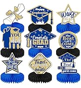 Haolongfa Graduation Centerpieces for Tables, 9Pcs Graduation Table Decorations, 3D Royal Blue Co...