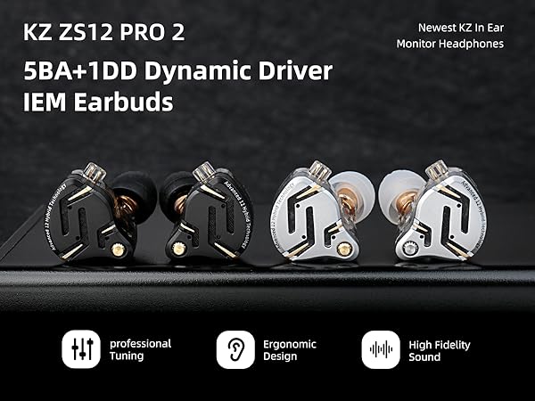 kz zs12 pro 2 gaming earbuds