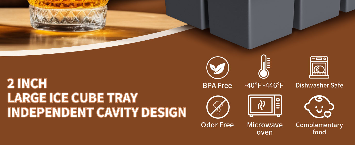 2 inch ice cube tray for whiskey