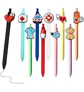 IEFFPIN 10 PCS Cute Nurse Pens, Fun Cartoon Nurse Pen, Retractable Gel Ink Pens, Multi-Functional...