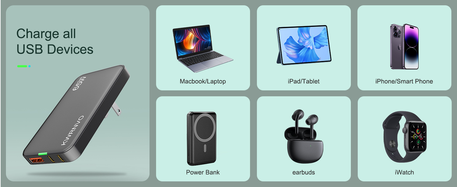 Type-C and USB-A ports charge all USB devices