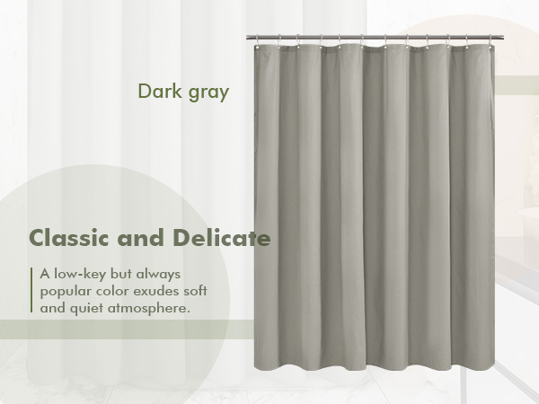 dark gray embossed microfiber shower curtain liner with magnets