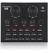 Diyeeni Mobile o Mixer Console, Multifunctional USB Live Sound Card Intelligent Volume Voice Chan...