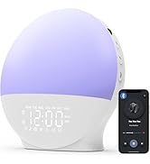 MASSII Wake Up Light Sunrise Alarm Clock White Noise Machine for Bedroom, 22 Soothing Sounds,17 N...