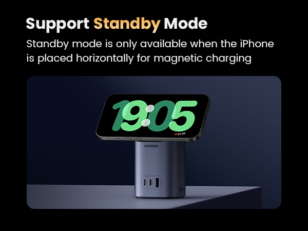 65W GaN Charging Station 3-Port with 15W Qi2 Wireless Charger Stand