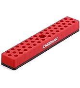 CASOMAN 1/4" Hex Bit Organizer with Magnetic Base - Red, 43 Hole Bit Organizer with Strong Magnet...