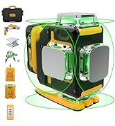 Laser Level 360 Self Leveling,DEGLASERS 4x360 Green Laser Level with 12V Rechargeable Battery(40 ...