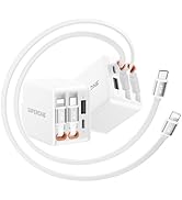 SUPERONE 84W Retractable Charger with Dual Cables, 45W PD Fast Charging Retractable Wall Charger,...