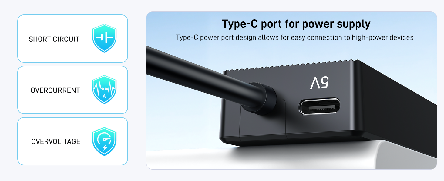 4 Port USB 3.0 Hub 10FT Long Cable
