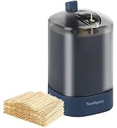TRTRin Toothpick Dispenser-With Bamboo Wooden Toothpicks [600 Count], Pop-Up Automatic Toothpick ...