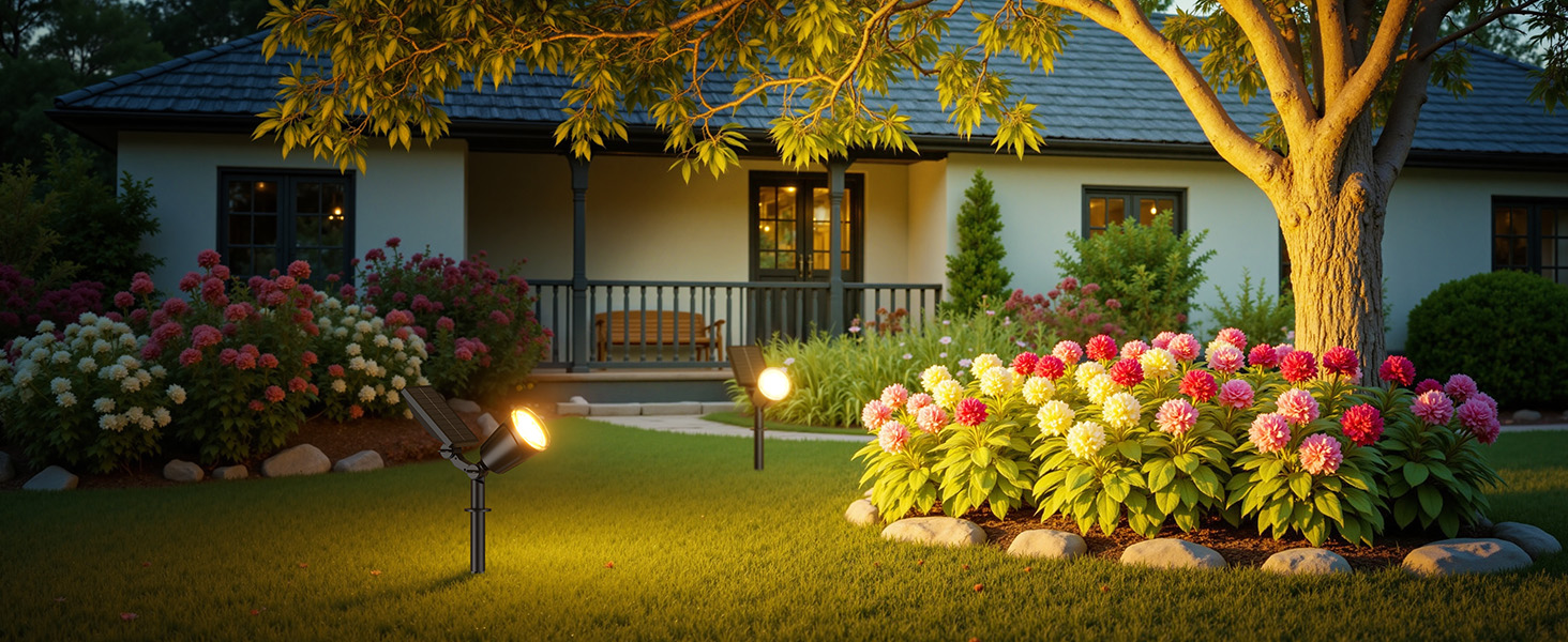 adjustable solar lights outdoor spot light