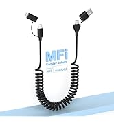4 in 1 USB C and Lightning Cable [MFi Certified]60W Fast Charging &amp; Data Sync Apple CarPlay &amp; And...