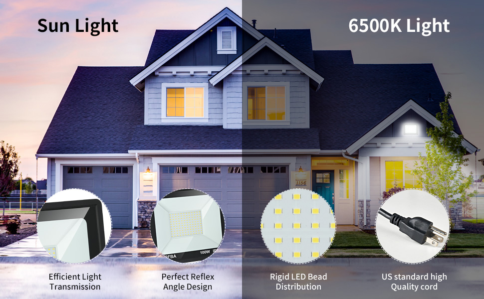 6500k flood light outdoor