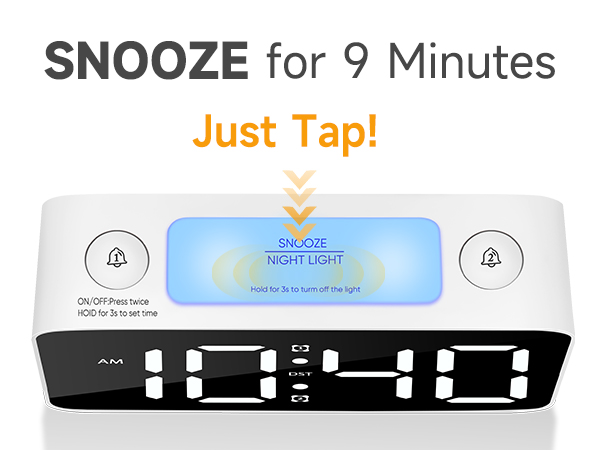 9 minute snooze 10 minute continuous ringing alarm clock easy use for heavy sleepers
