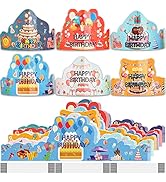 ARTLYMERS Birthday Crowns for Kids, 30 Pack Assorted Designs Paper Crowns, Classroom Birthday Hat...