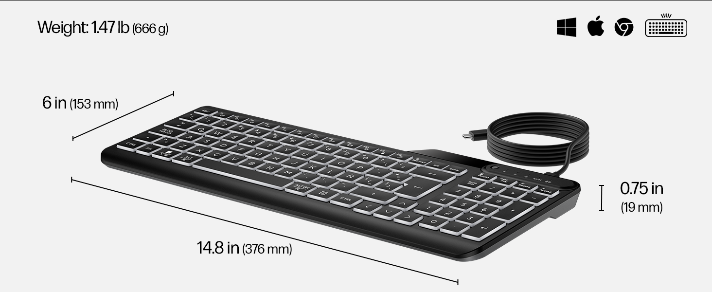 hp wireless keyboard computer key-board usb-nano-receiver ergo silent compact accessories numeric