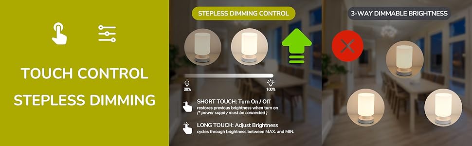 Mini Stepless Dimmable Table Lamp Cylindrical Shape