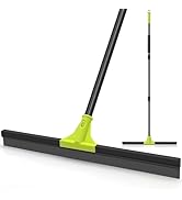 TidyBliss Floor Squeegee Heavy Duty, 24” Rubber Foam Water Scraper Broom, Epoxy Wiper Mop with 62...