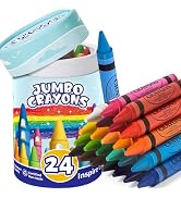Officygnet 24 Colors Jumbo Crayons for Toddlers, Easy to Hold Large Crayons for Kids, Non-Toxic B...
