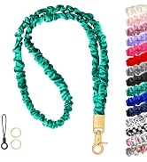 YANTHKEY Cute Stretchy Scrunchie Neck Lanyards for ID Badges &amp; Keys | Cool Ultra-Thin Key Lanyard...