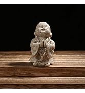 Carefree Fish Buddha Statue Minimalist Sandstone Buda Ornament Monk Figurine Zen Decor Bring Home...