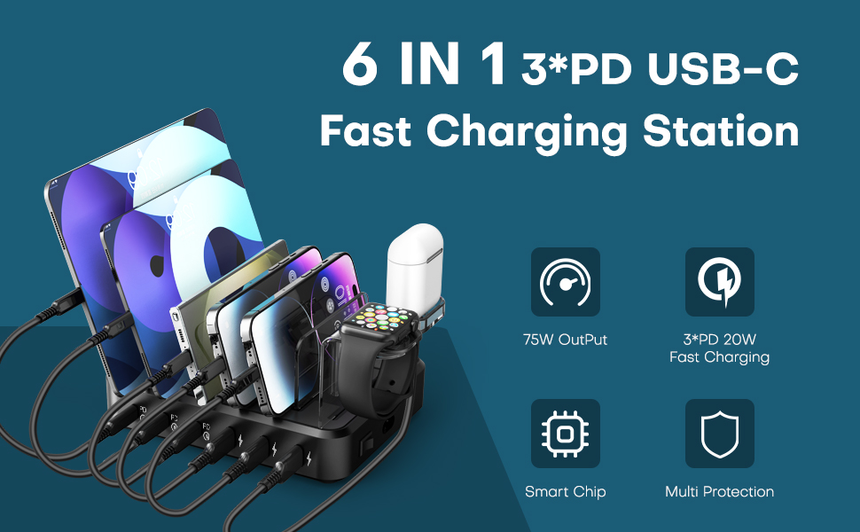 6 in 1 charging station