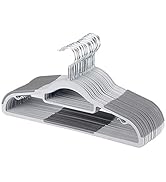 FSUTEG Hangers,Plastic Clothes Hangers, Upgraded Rubber Stripe Non-Slip Coat Hangers,50 Pack Dry ...