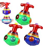 TOYANDONA 3Pcs Spinning Top Toys, LED Light Up Flashing Music Spinning Tops for Kids Gifts Birthd...