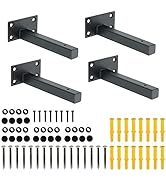 Alise 6-Inch Shelf Brackets Heavy Duty T Brackets for Floating Shelves Boards Wall Hanging Suppor...