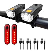 Kunhe USB-C Rechargeable Bike Lights(4 Pack or 8 Pack) Night Riding for Kids &amp;Adults 3 Lights Mod...