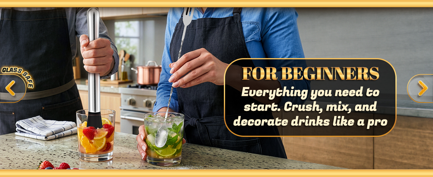 our rock crusher stainless steel spoon consist of bartender shaker mojito mix and mixing spoon