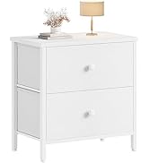 BOLUO White Nightstand 2 Drawer Dresser for Bedroom,Small Night Stand and Dressers Sets End Table...